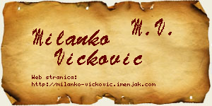 Milanko Vicković vizit kartica